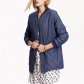Long Quilted Chambray Jacket