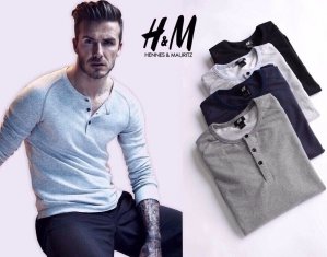 Áo tay dài henley H&M - Hàng thu đông 2016