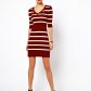 Mango-White-Breton-Stripe-Knitted-Skater-Dress-red